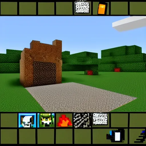 Prompt: Screenshot from Minecraft as a game for ZX Spectrum