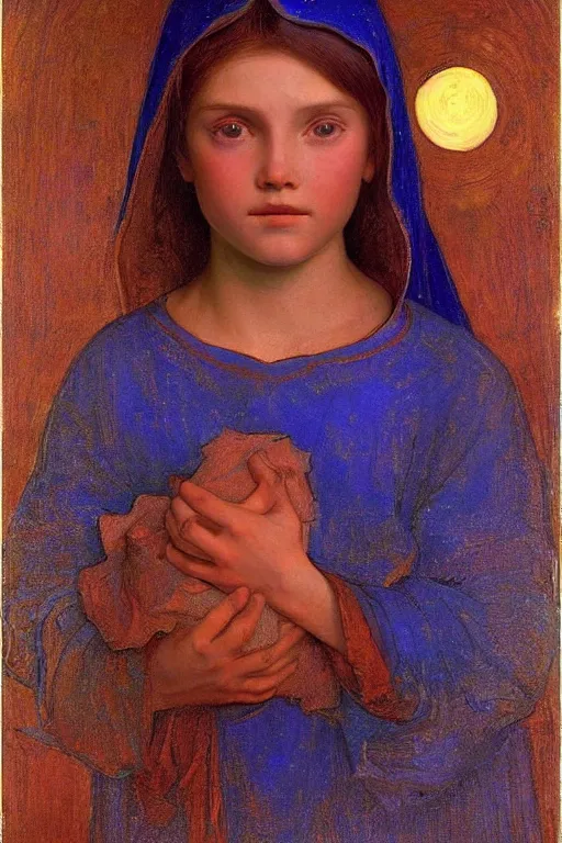 Image similar to the starry child, by Annie Swynnerton and Nicholas Roerich, elaborately costumed, rich color, dramatic cinematic lighting, smooth, sharp focus, extremely detailed