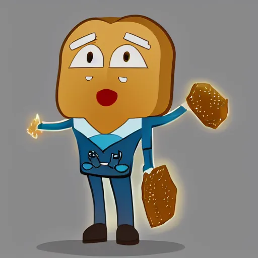 Prompt: ` bread toast ` character