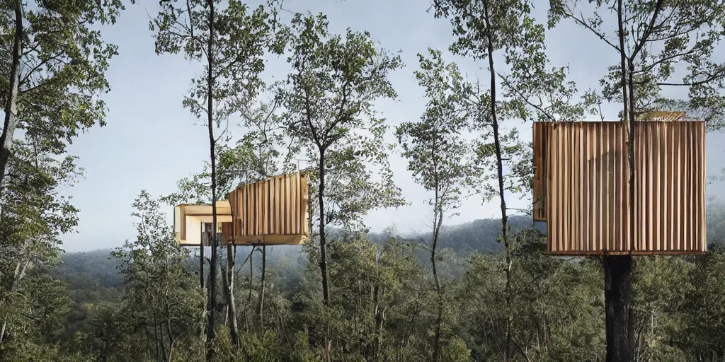 Image similar to a beautiful illustration of tree house by studio ghibili situated on a hill