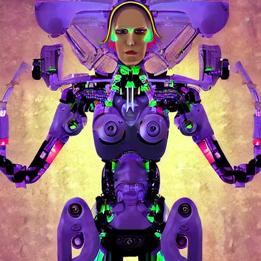 Image similar to a futurist cyborg deva, future perfect, award winning digital art