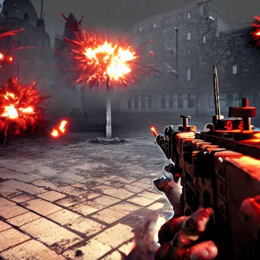Prompt: battle of berlin in hell let loose, screenshot, unreal engine, gameplay, in - game