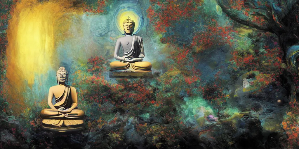 head of Lord Buddha digital art – Merawalaprint - Spritiual Wallpaper