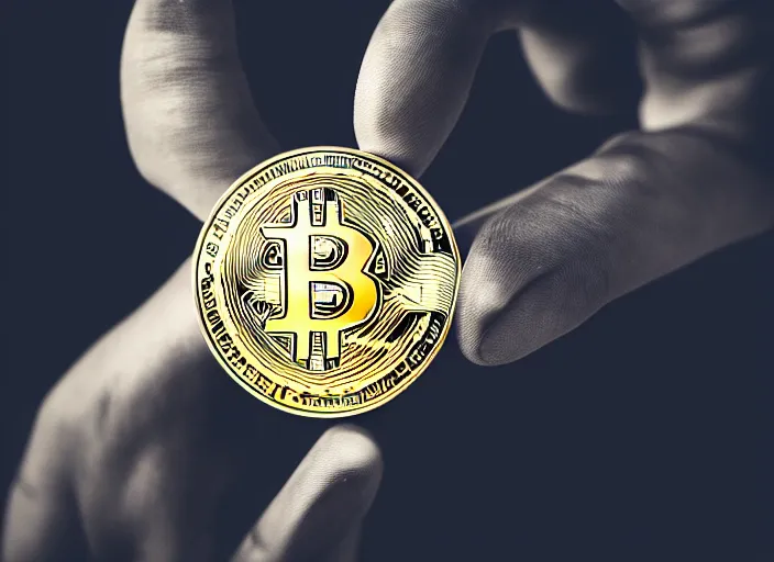 Image similar to photo of a mechanical cybernetic hand holding a bitcoin. centered. horror cyberpunk dystopia style. highly detailed 8 k. intricate. nikon d 8 5 0 3 0 0 mm. award winning photography.