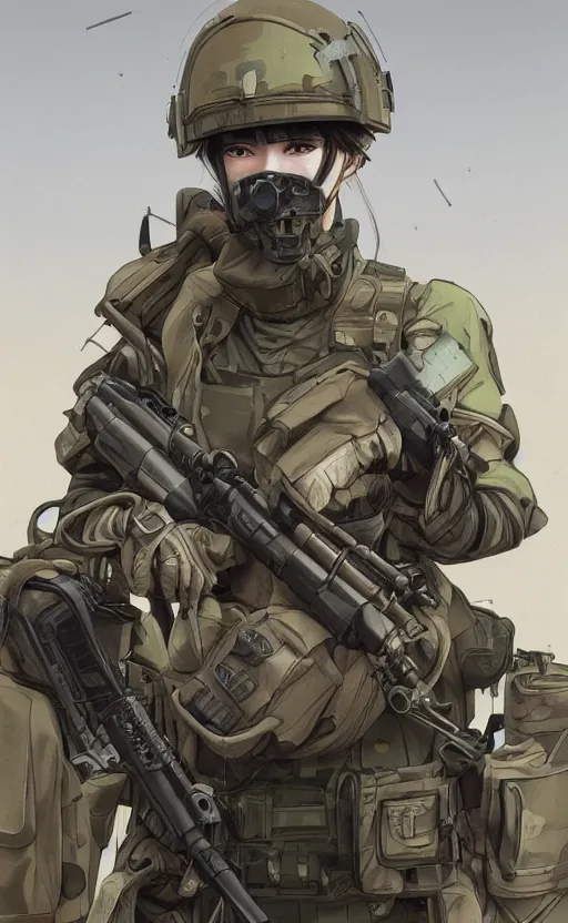 Prompt: mechanized female infantry squad, urban warfare, soldier clothing, combat helmet, anime style, short hair, hair down, symmetrical facial features, from arknights, hyper realistic, 4 k, rule of thirds, extreme detail, detailed drawing, trending artstation, hd, tarkov, realistic lighting, by alphonse mucha, greg rutkowski, sharp focus, backlit