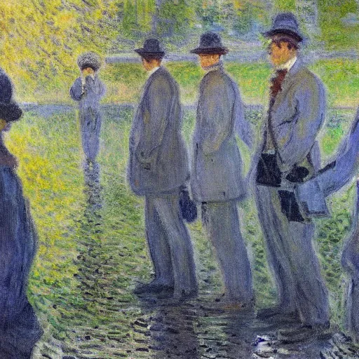 Prompt: demonstration against ethereum by claude monet
