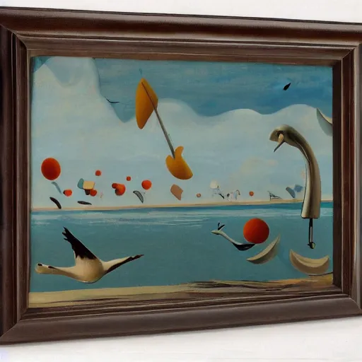 Image similar to seagulls on the beach by yves tanguy