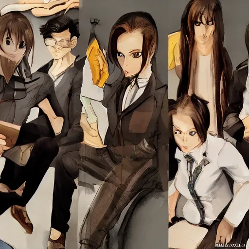 Image similar to female lawyer, business suit, brown neat hair, pixiv, fanbox, trending on artstation, digital painting, portrait, defense attorney, modern, sleek, highly detailed, formal, serious, determined, competent, colorized