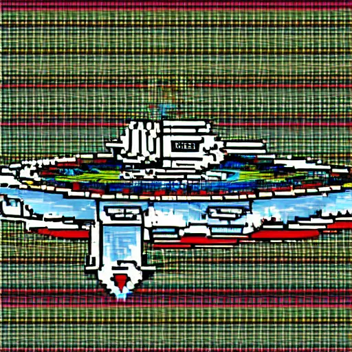 Prompt: pixel art 2d starship enterprise warp speed