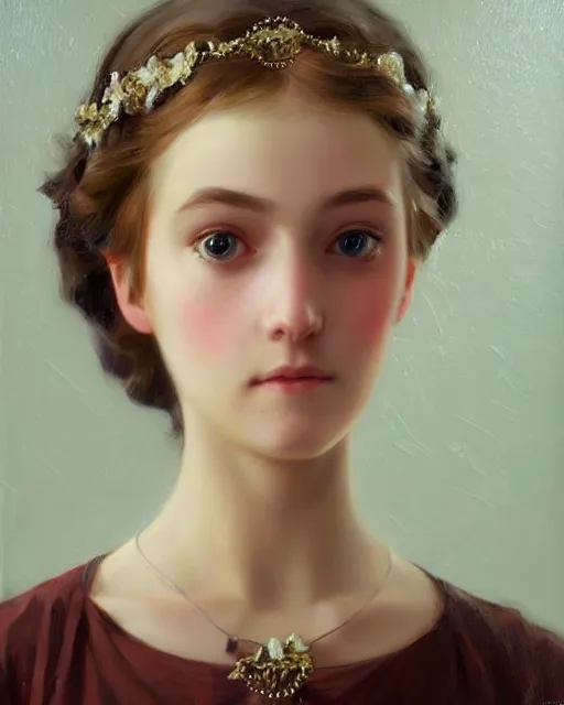 Prompt: a girl, faces expressing concern, oil on canvas, artstation, by j. c. leyendecker and edmund blair leighton and charlie bowater, beautiful face, octane, very aesthetic!!!!!!!!!!!!!!! stunning gorgeous big eyes