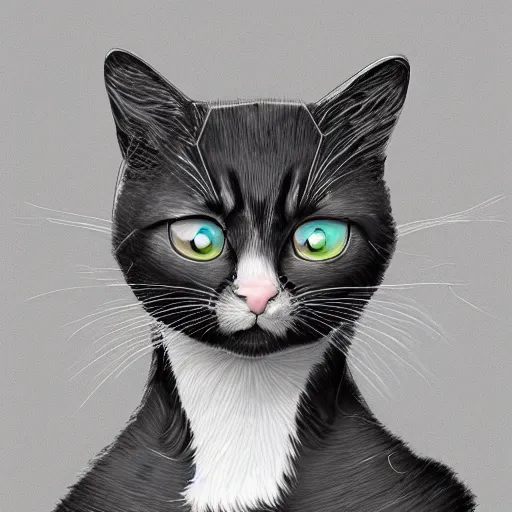 Prompt: Schrodinger cat, quantum mechanics, highly detailed, smooth, artstation, digital illustration