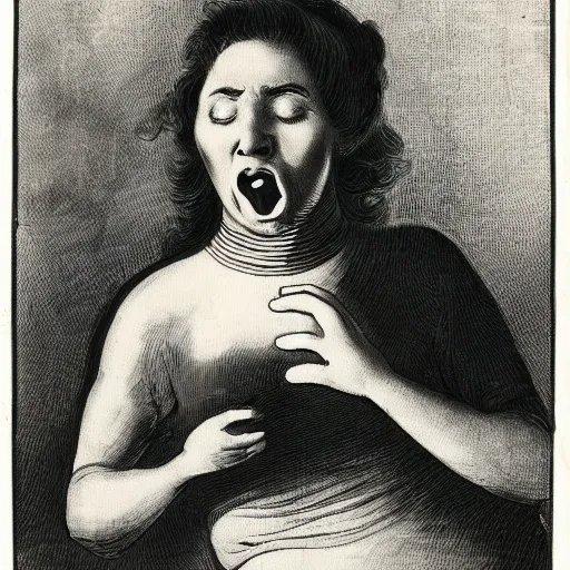 Image similar to Woman Swallowing worms