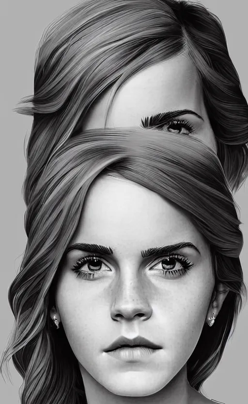 Prompt: Digital art of Emma Watson by RossDraws