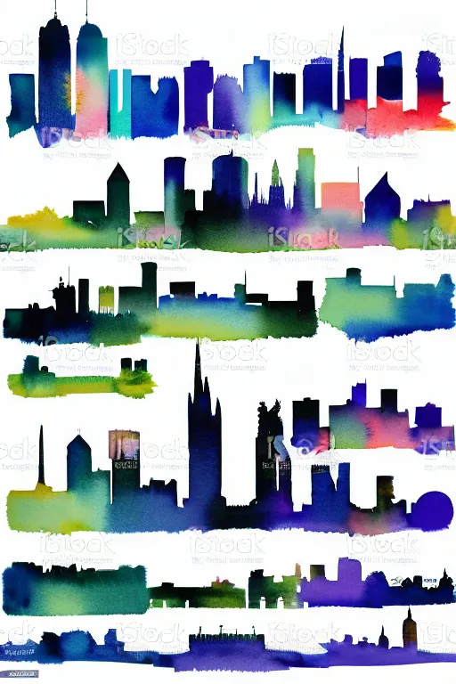 Image similar to minimalist watercolor art of frankfurt, illustration, vector art