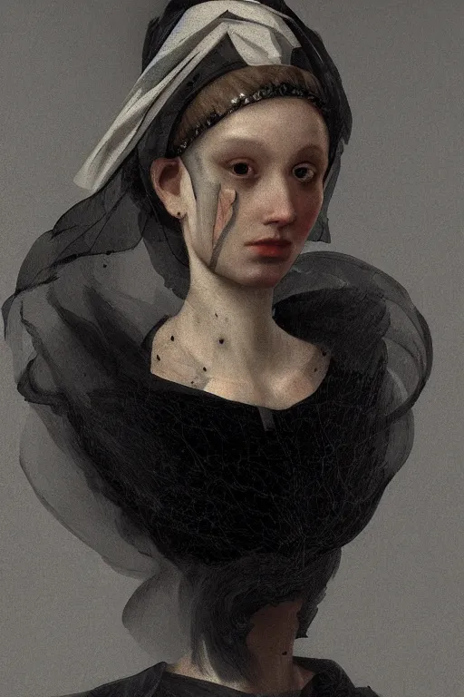 Prompt: a portrait of a ghostly entity dressed as a Renaissance noble by Caravaggio, digital painting, concept art, hyper detailed, sharp lines, trending on artstation