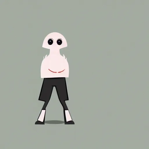 Prompt: sad, non - human, cartoon character, minimalistic, white background, colorful