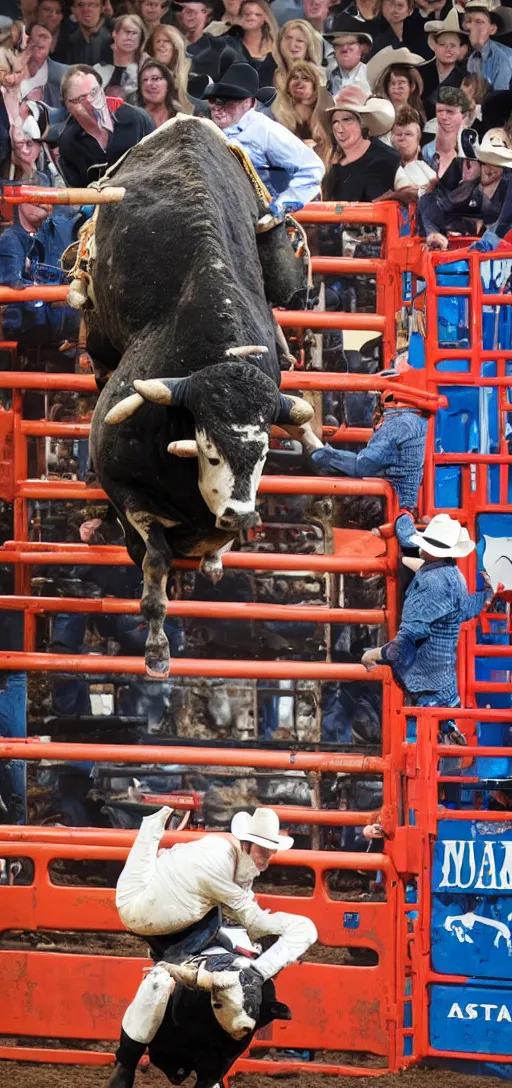 Prompt: Austin Powers bull riding 8k