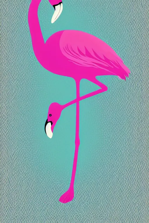 Image similar to minimalist boho style art of a colorful flamingo, illustration, vector art