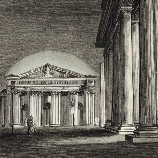 Prompt: A drawing of Rome by Goethe