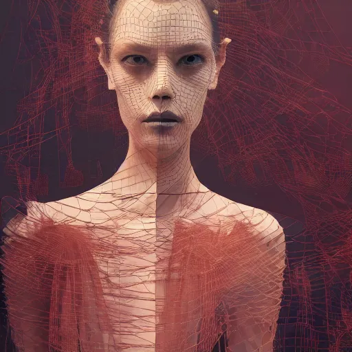 Prompt: 3 d, grim fashion model looks into the frame, intricate oil painting, high detail, figurative art, multiple exposure, poster art, 3 d, by stanley kubrick and tooth wu and wlop and beeple