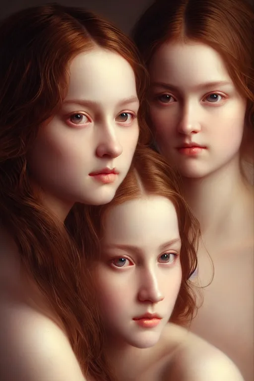 Prompt: a masterpiece ultrarealistic ultradetailed portrait of a very beautiful twins, baroque renaissance. medium shot, intricate, elegant, by stanley artgerm lau, wlop, rossdraws, james jean, andrei riabovitchev, marc simonetti, light by julie bell, porcelain skin. global illumination. vfx