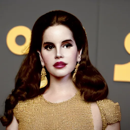 Image similar to golden statue of lana del rey