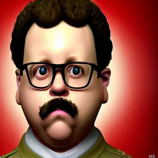 Image similar to the lovechild of paul blart and napoleon dynamite, realistic, hyperrealistic, 8 k resolution, hd quality, very detailed, highly detailed, intricate details, very realistic, trending on artstation, really realistic, very realistic, headshot, head in frame