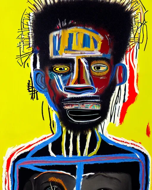 Image similar to a extremely ultra highly detailed majestic hi - res beautiful immaculate head and shoulders award winning painting stunning masterpiece of the face of a ultra highly detailed strong black african man by jean - michel basquiat, 8 k, high textures, ultra hyper sharp, insanely detailed and intricate, super detailed, 8 k hdr ultra high quality