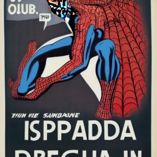 Image similar to Spider man in British propaganda poster