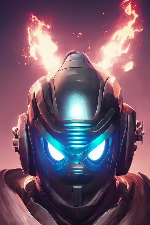 Image similar to epic mask helmet robot ninja portrait stylized as fornite style game design fanart by concept artist gervasio canda, behance hd by jesper ejsing, by rhads, makoto shinkai and lois van baarle, ilya kuvshinov, rossdraws global illumination radiating a glowing aura global illumination ray tracing hdr render in unreal engine 5