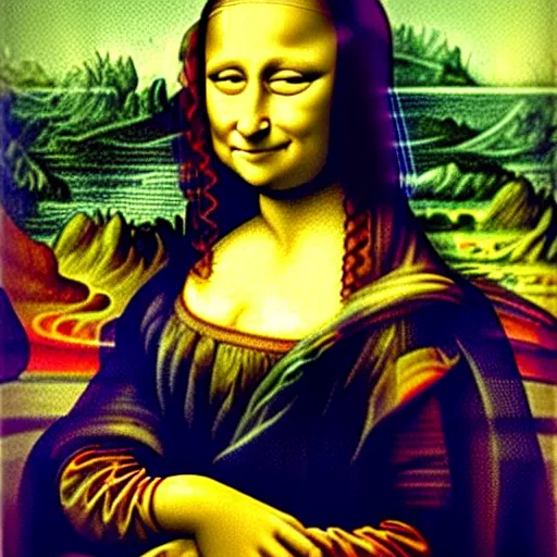 Image similar to the mona lisa painting by van gogh