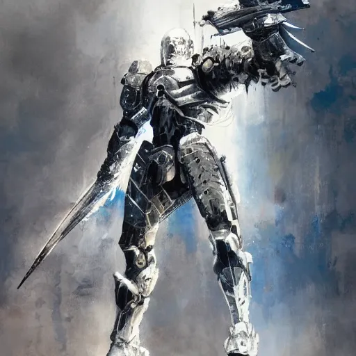 Prompt: white armored knight, heavenly, majestic knight, painting by greg ruthowski, yoji shinkawa, yoshikata amano, alphonse murac, craig mullins, beautiful artwork, highly detailed and intricate, award - winning, collaborative artwork, detailed, 4 k, 8 k, artstation