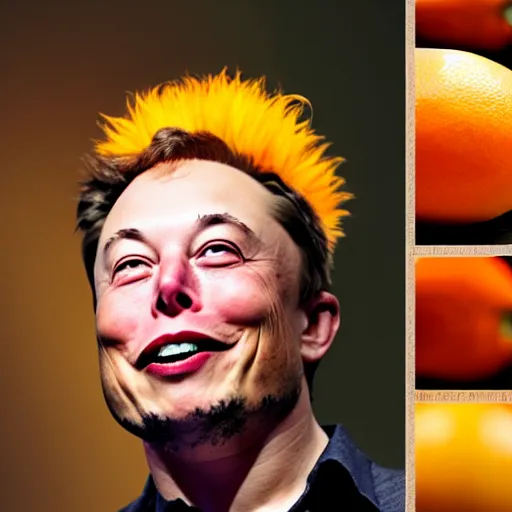 Image similar to photo of elon musk cosplaying as a mango fruit costume, highly detailed, extremely high quality, hd, 4 k, 8 k, professional photographer, 4 0 mp, lifelike, top - rated, award winning, cinematic, realistic, detailed lighting, detailed shadows, sharp, no blur, edited, corrected, trending