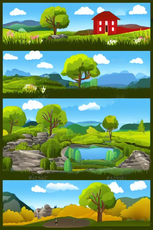 Prompt: landscape vector pack - scene 5