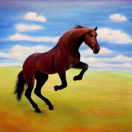 Prompt: horses ascending to a higher plane