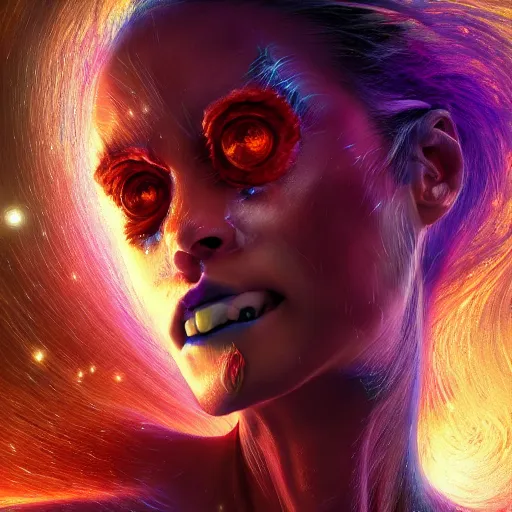 Prompt: I've discovered life, scientist, ecstatic, infinite power, manic, perfect eyes, full body shot, portrait, energized face, noble, transformation, vivid colors, elegant, concept art, sharp focus, digital art, Hyper-realistic, 4K, Unreal Engine, Highly Detailed, HD, Dramatic Lighting by Brom, trending on Artstation