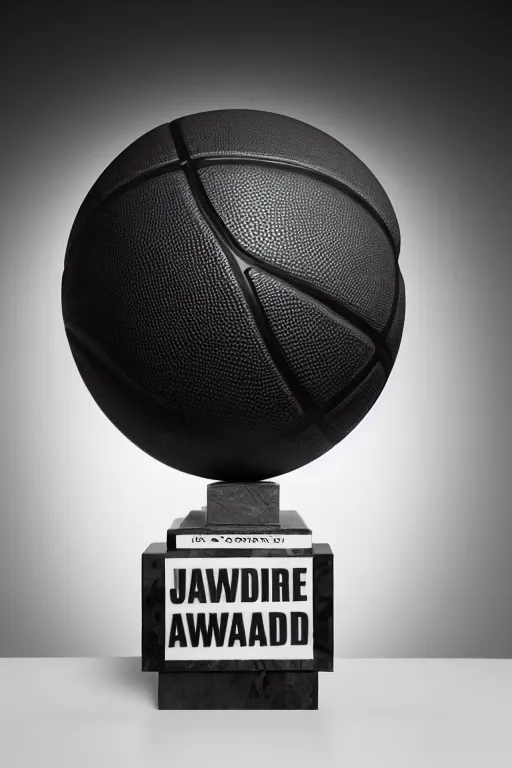 Image similar to Photo of a Basketball made of white marble, studio lighting, dark background, award winning.