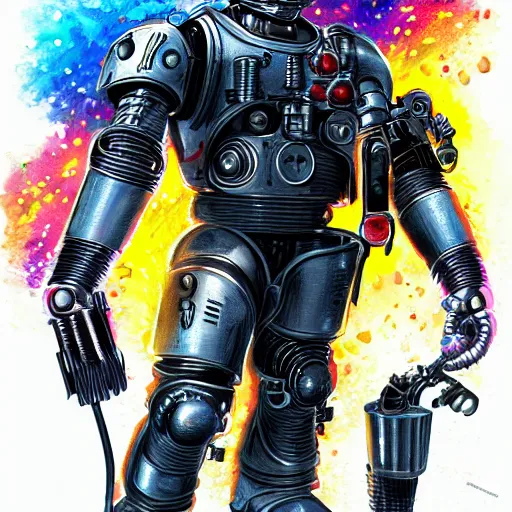 Image similar to terminator, wizard of oz, technicolour, lineart, higly detailed, artstation