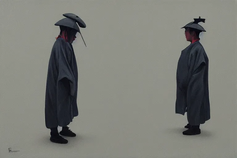 Image similar to samurai in raven - shaped hat artwork by tim eitel