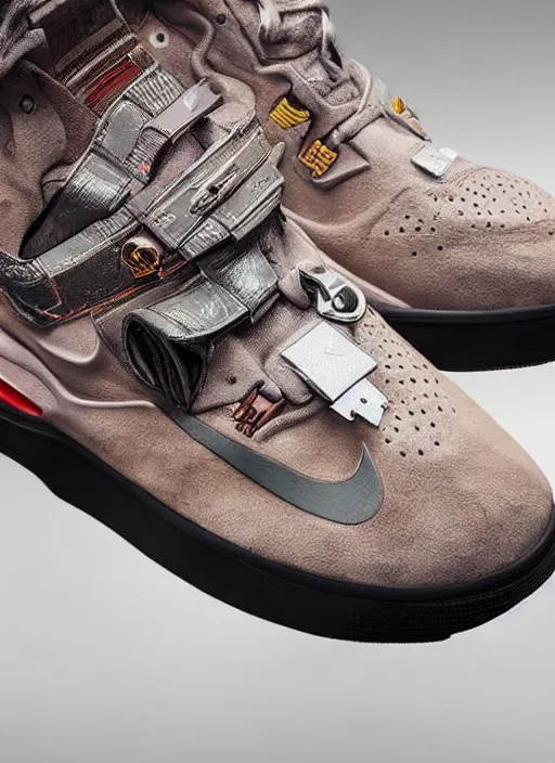 Image similar to hyperrealistic and heavy detailed product photo nike shoe of travis scott, leica sl 2 5 0 mm, vivid color, high quality, high textured, real life