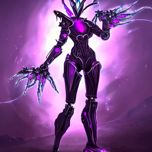 Image similar to highly detailed exquisite fanart, of a beautiful female warframe, but as a robot dragon, shiny silver armor with fuchsia accents, engraved, elegant pose, close-up shot, epic cinematic shot, glowing purple eyes, sharp claws for hands, professional digital art, high end digital art, singular, realistic, captura, DeviantArt, artstation, Furaffinity, 8k HD render