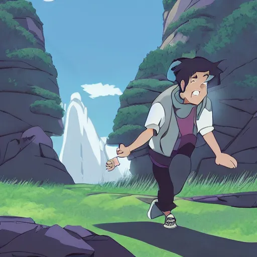 Prompt: “Indians jones running away from a boulder, anime style”