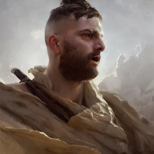 Image similar to a dramatic epic ethereal portrait of a Punic Wars soldier, full body with dynamic pose, male, detailed face, cinematic lighting, highly detailed oil on canvas painting by Greg Rutkowski, winning-award digital art trending on Artstation H 1024 W 832