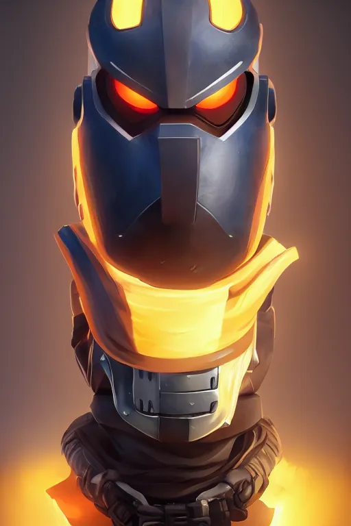 Image similar to epic mask helmet robot ninja portrait stylized as fornite style game design fanart by concept artist gervasio canda, behance hd by jesper ejsing, by rhads, makoto shinkai and lois van baarle, ilya kuvshinov, rossdraws global illumination radiating a glowing aura global illumination ray tracing hdr render in unreal engine 5