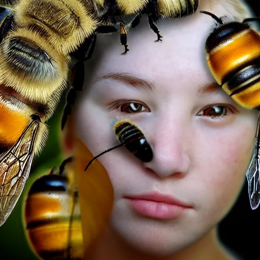 Image similar to bee with human face