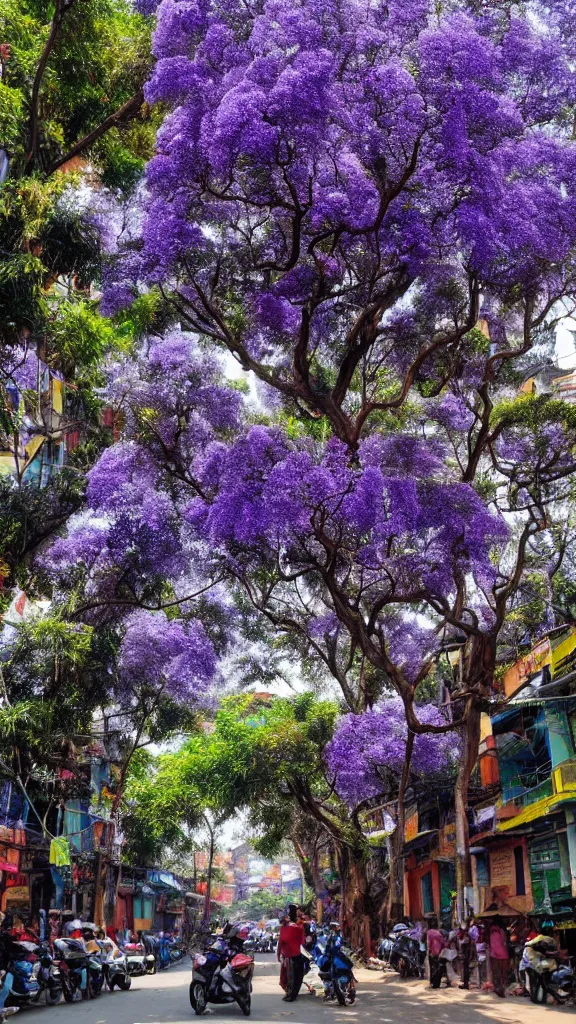 Image similar to jacaranda trees in kathmandu city streets