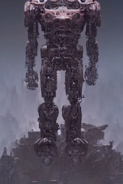 Image similar to Mechanical war cyborg, dark, intricate, smooth, artstation, painted by Wayne Barlowe, Greg Rutkowski, Zdislav Beksinski