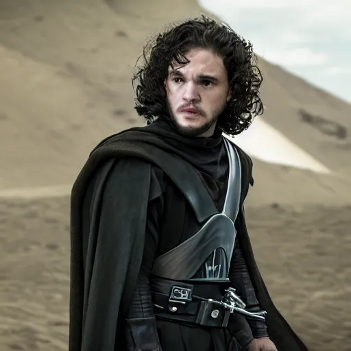 Prompt: kit harrington playing anakin skywalker in the star wars movies