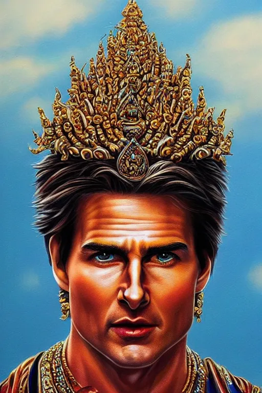 Image similar to hyperrealistic portrait of the Hindu God Vishnu, Tom Cruise Tom Cruise Tom Cruise