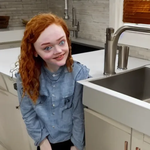 Image similar to photo of a kitchen sink with sadie sink inside it